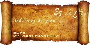 Szávay Ágnes névjegykártya